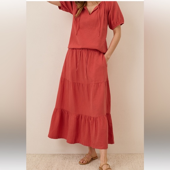 Pact The Coastal Tiered Maxi Skirt 100% organic cotton - Picture 10 of 10